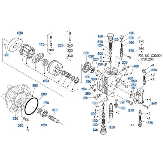 Drive Motor Assembly -1 for Kubota KX121-3 Mini Excavator
