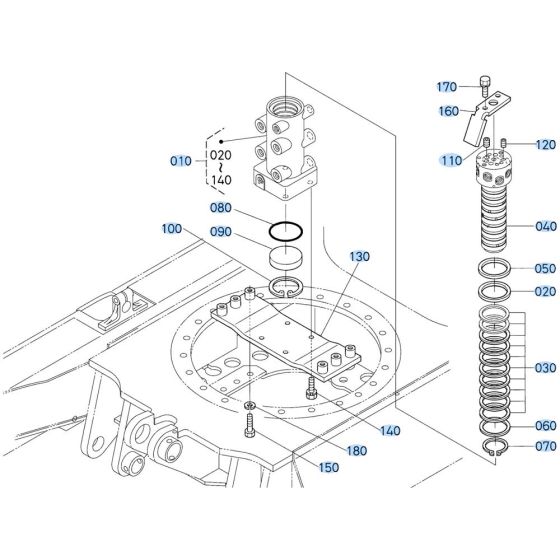 Rotary Joint Assembly for Kubota KX121-3 Mini Excavator