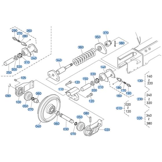 Idler Assembly for Kubota KX121-3 Mini Excavator