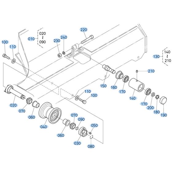 Track Roller Assembly for Kubota KX121-3 Mini Excavator