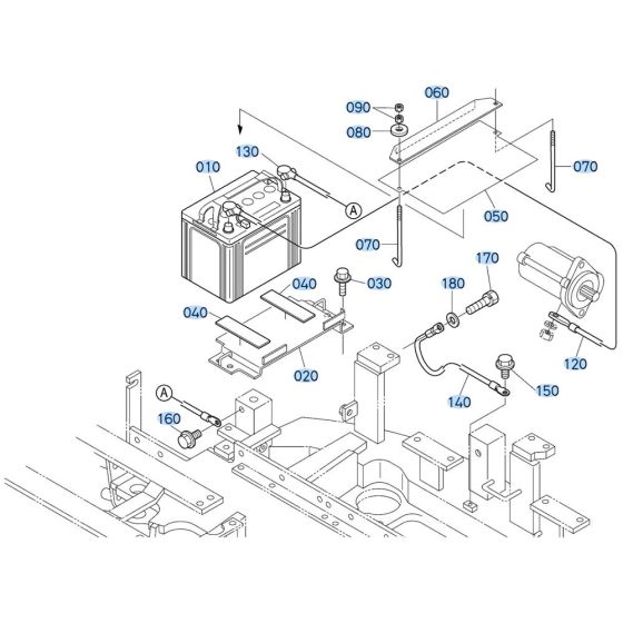Battery Assembly for Kubota KX161-3s Mini Excavator