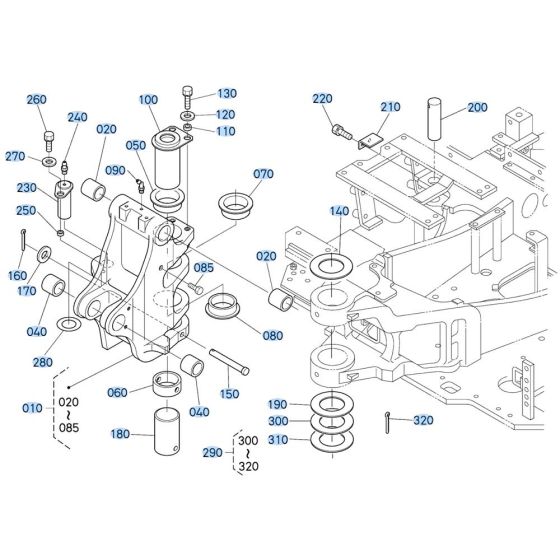 Swing Bracket Assembly for Kubota KX161-3s Mini Excavator