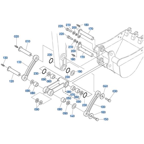 Bucket Link Assembly for Kubota KX161-3s Mini Excavator