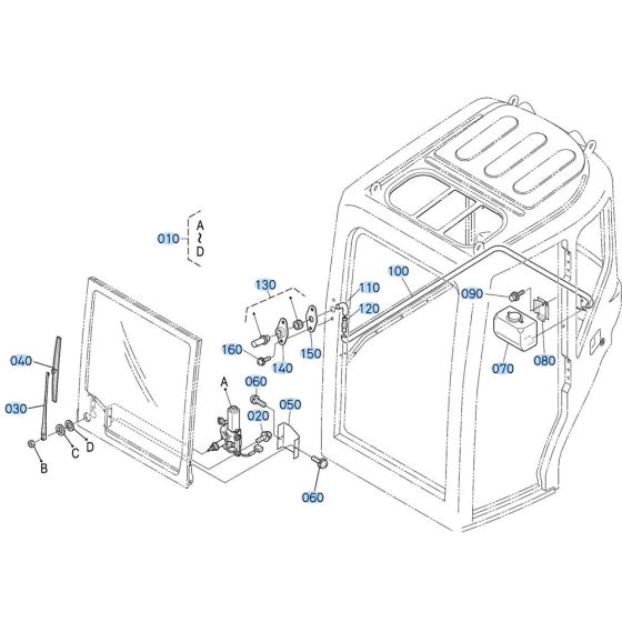 Wiper Assembly for Kubota KX161-3s Mini Excavator