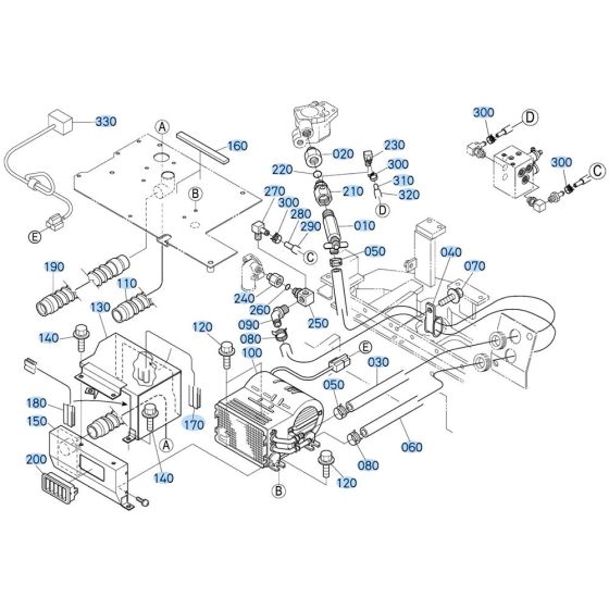 Heater Assembly for Kubota KX161-3s Mini Excavator