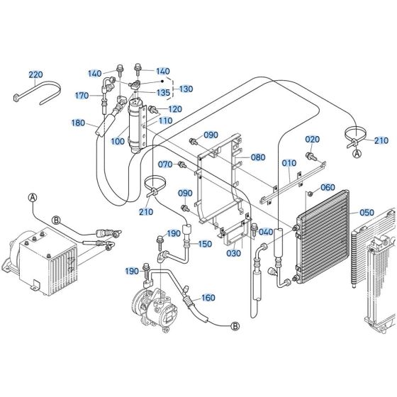 Condenser Assembly for Kubota KX161-3s Mini Excavator