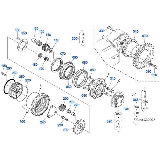 Drive Motor Assembly for Kubota KX161-3s Mini Excavator