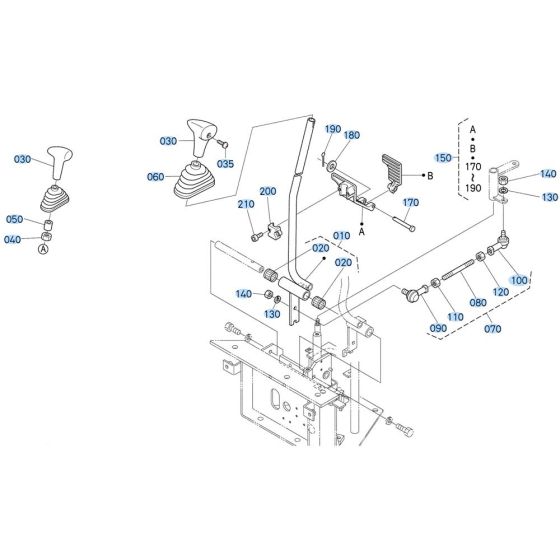 Control Lever (Travel) Assembly -1 for Kubota KX161-3s Mini Excavator
