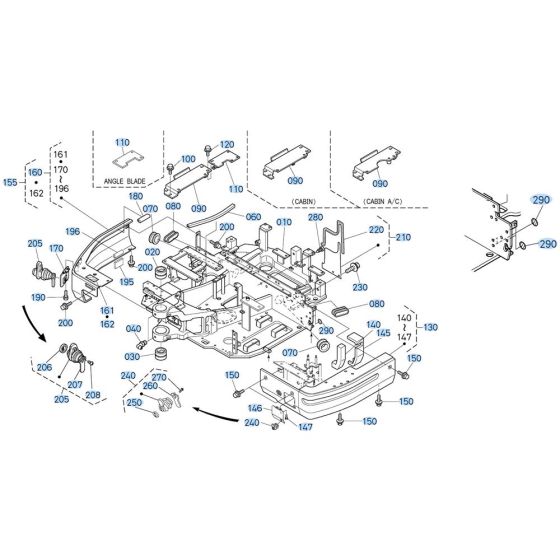 Swing Frame Assembly for Kubota KX161-3s Mini Excavator
