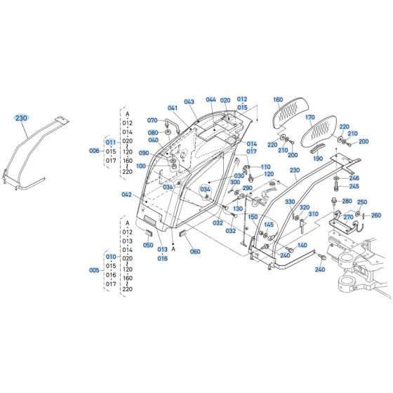 Bonnet Assembly -1 for Kubota KX161-3s Mini Excavator