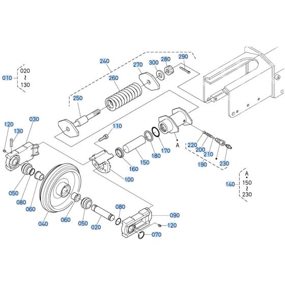 Idler Assembly for Kubota KX161-3s Mini Excavator