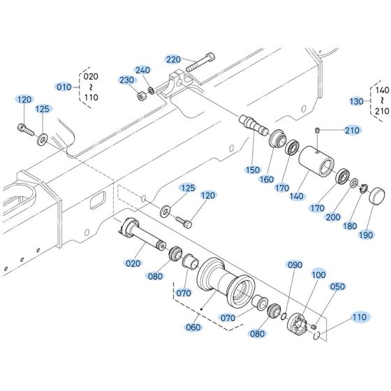 Track Roller Assembly for Kubota KX161-3s Mini Excavator