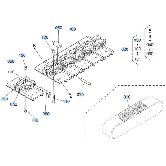 Crawler Assembly for Kubota KX161-3s Mini Excavator