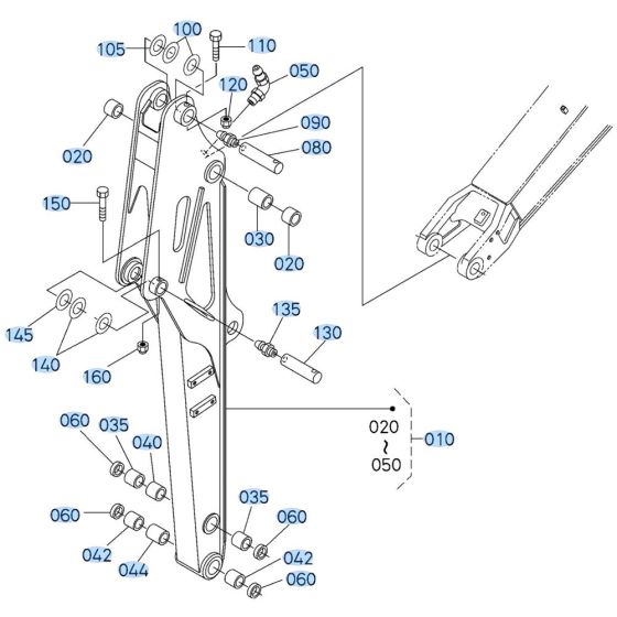 Arm Assembly for Kubota KX91-3s Mini Excavator