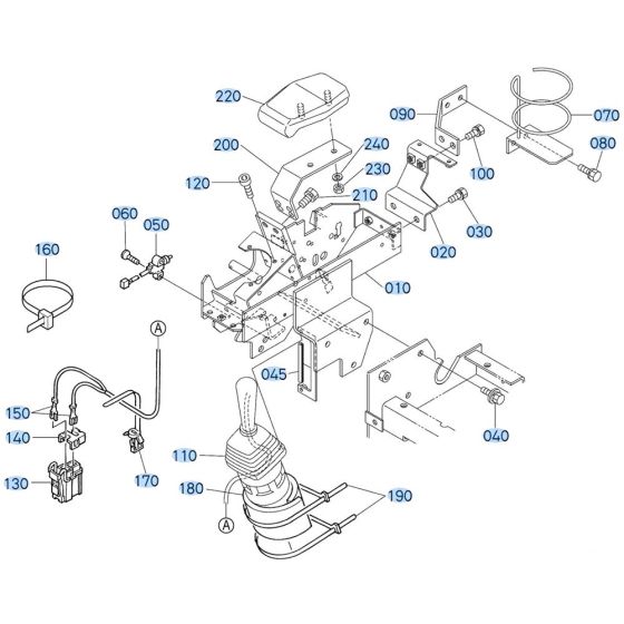 Control Lever (R/H) Assembly for Kubota KX91-3s Mini Excavator
