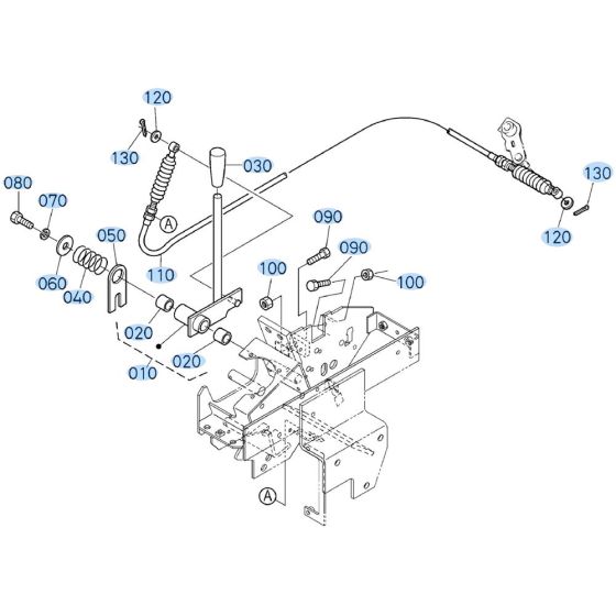 Accelerator Lever Assembly for Kubota KX91-3s Mini Excavator