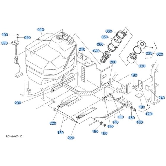 Fuel Tank Assembly for Kubota KX91-3s Mini Excavator