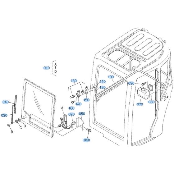 Wiper Assembly for Kubota KX91-3s Mini Excavator