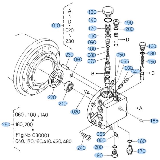 Drive Motor Assembly -1 for Kubota KX91-3s Mini Excavator