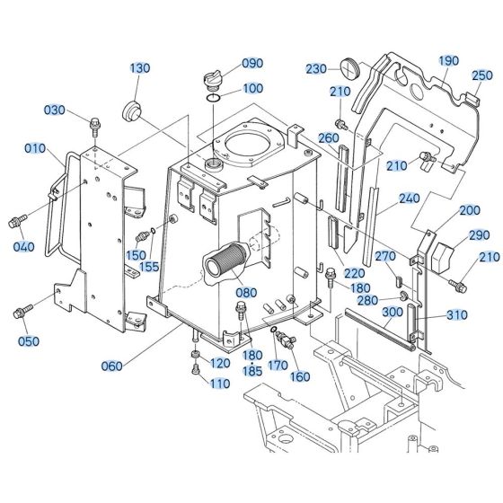 Oil Tank Assembly for Kubota KX91-3s Mini Excavator