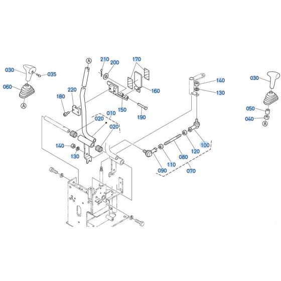Control Lever (Travel) Assembly -1 for Kubota KX91-3s Mini Excavator