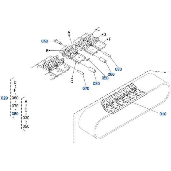 Crawler Assembly for Kubota KX91-3s Mini Excavator