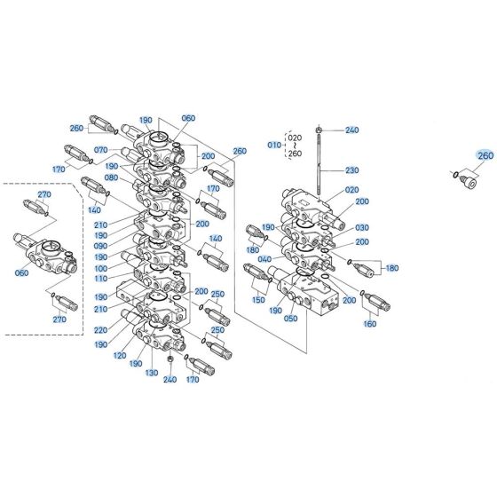 Control Valve Assembly for Kubota KX91-3s Mini Excavator