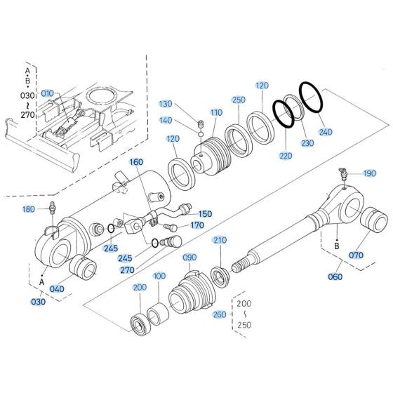 Blade Cylinder Assembly for Kubota KX91-3s Mini Excavator