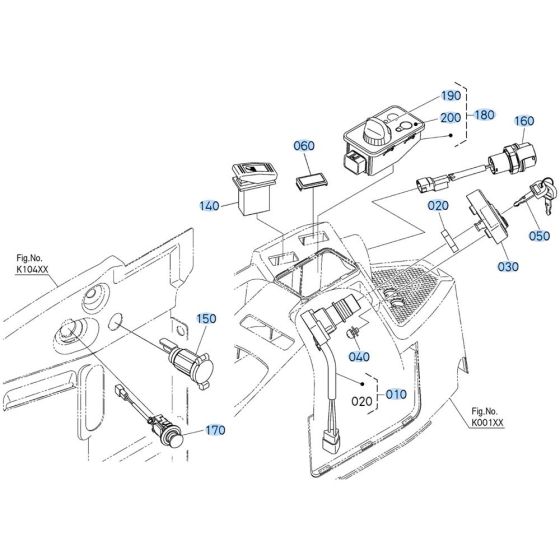 Instrument Panel Assembly for Kubota U17-5 Mini Excavator