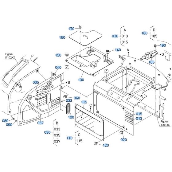 Bonnet Assembly for Kubota U17-5 Mini Excavator