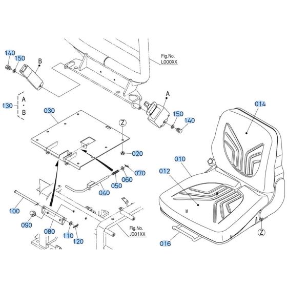 Seat Assembly for Kubota U17-5 Mini Excavator