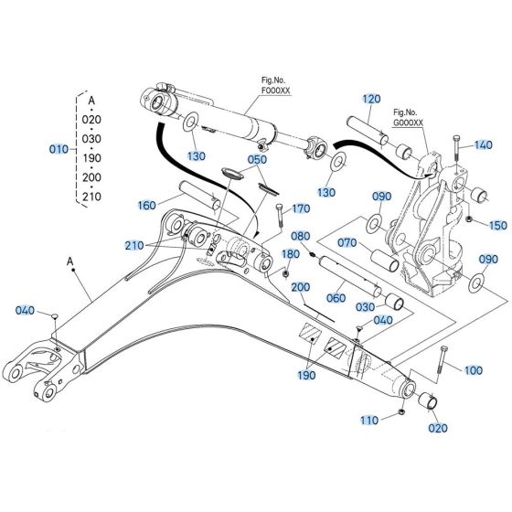 Boom Assembly for Kubota U17-5 Mini Excavator