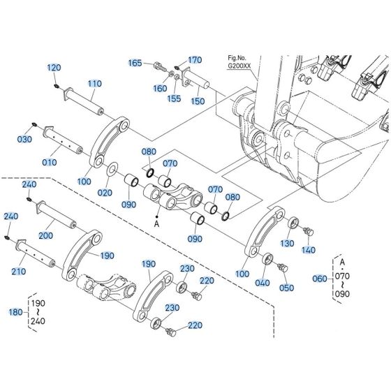 Bucket Link Assembly for Kubota U17-5 Mini Excavator