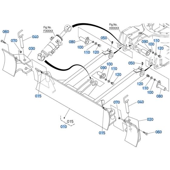 Blade Assembly for Kubota U17-5 Mini Excavator