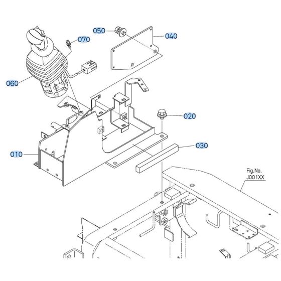 Control Lever (R/H) Assembly for Kubota U17-5 Mini Excavator