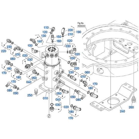 Rotary Joint Assembly for Kubota U17-5 Mini Excavator