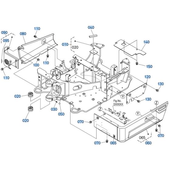 Swing Frame Assembly for Kubota U17-5 Mini Excavator
