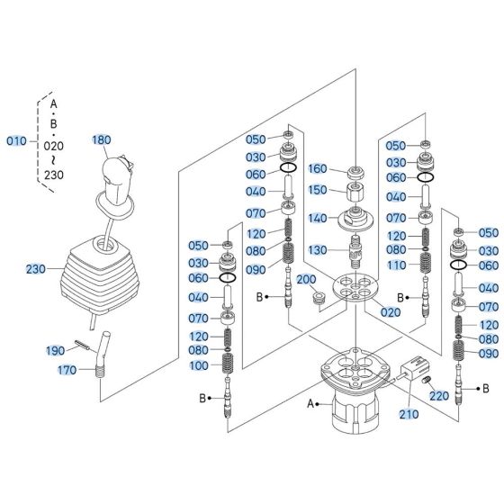 Pilot Valve Assembly for Kubota U17-5 Mini Excavator