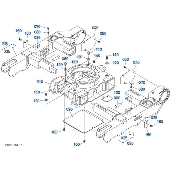 Track Frame Assembly for Kubota U17-5 Mini Excavator