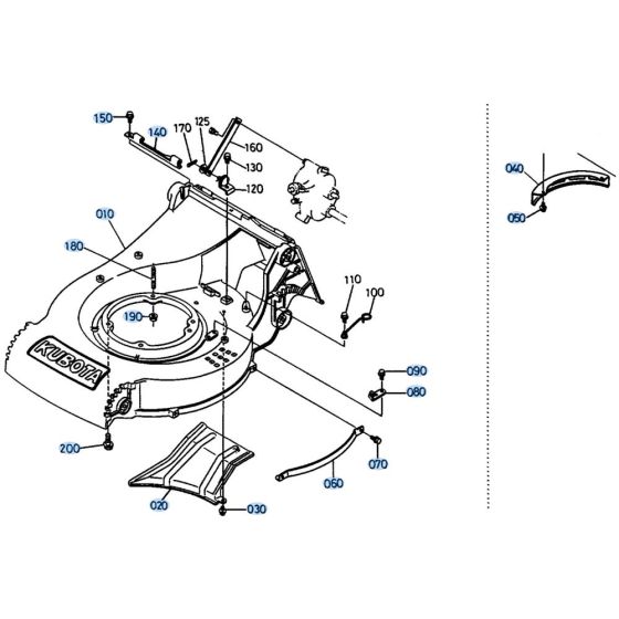 Deck Assembly for Kubota W5021-PC Mower