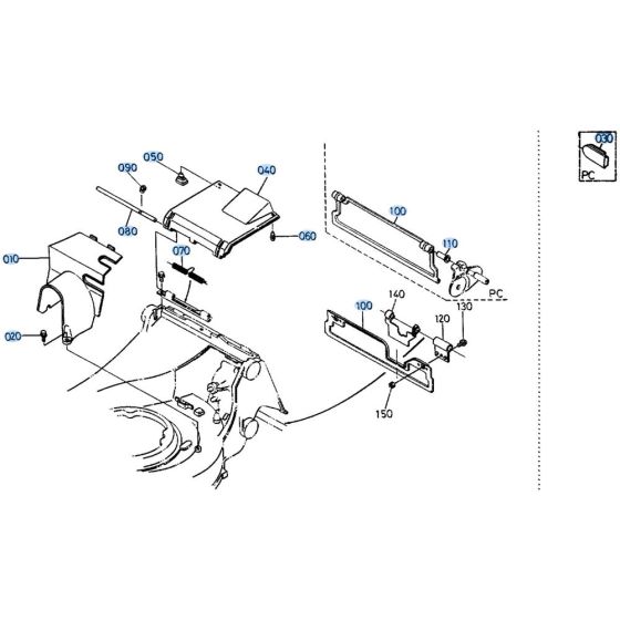 Discharge Guard Assembly for Kubota W5021-PC Mower