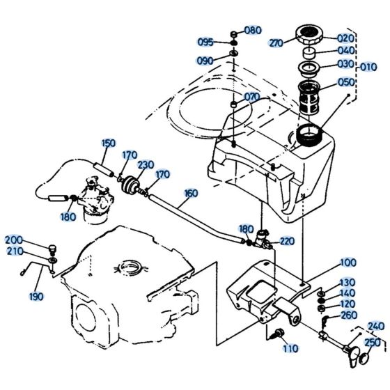 Fuel Tank Assembly for Kubota W5021-PC Mower