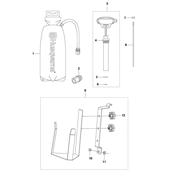 Water Tank Assembly for Husqvarna Kv760 Disc Cutters