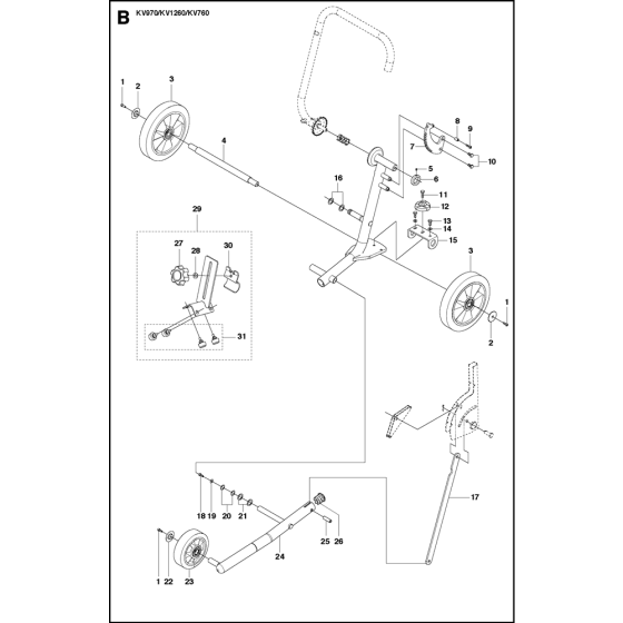 Frame Assembly for Husqvarna Kv970 Disc Cutters