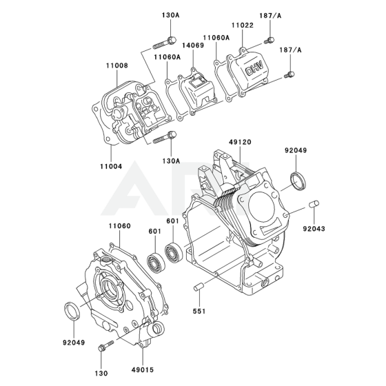 Cylinder / Crankcase for Kawasaki KWN20A Pump