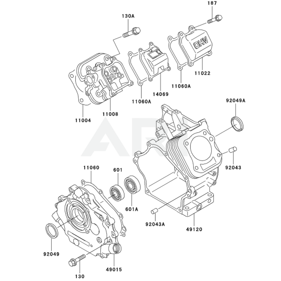 Cylinder / Crankcase for Kawasaki KWN30A Pump