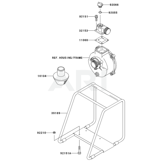 Frame / Coupling for Kawasaki KWS20A Pump