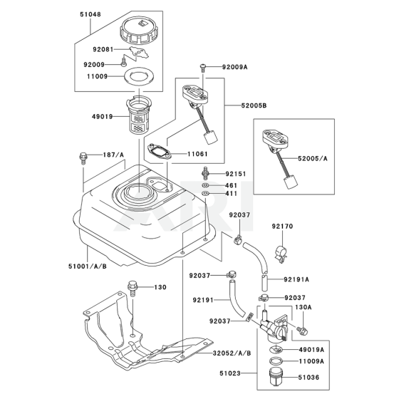 Fuel Tank / Fuel Valve for Kawasaki KWS20A Pump