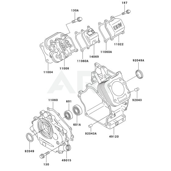 Cylinder / Crankcase for Kawasaki KWT20A Pump