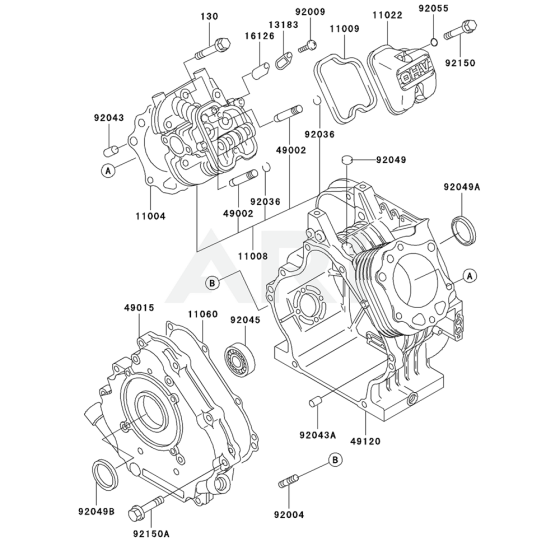 Cylinder / Crankcase for Kawasaki KWT40A Pump